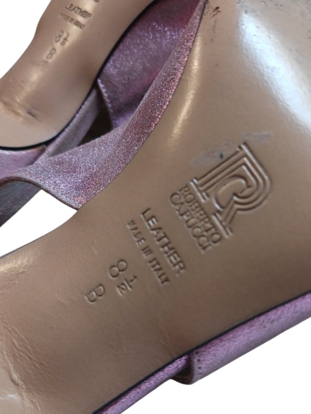 Roberto Capucci Vintage Metallic Pink Kitten Heels Size 8.5B - Picture 15 of 16